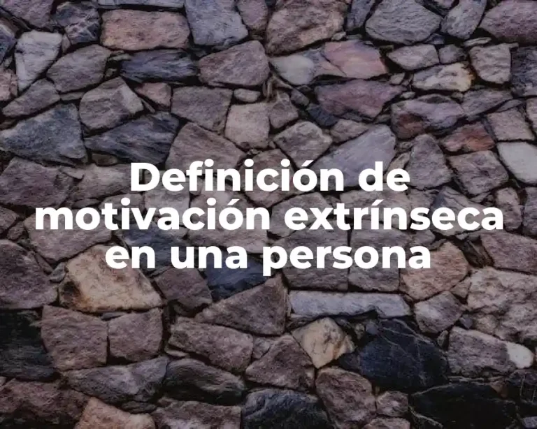 Definición de motivación extrínseca en una persona