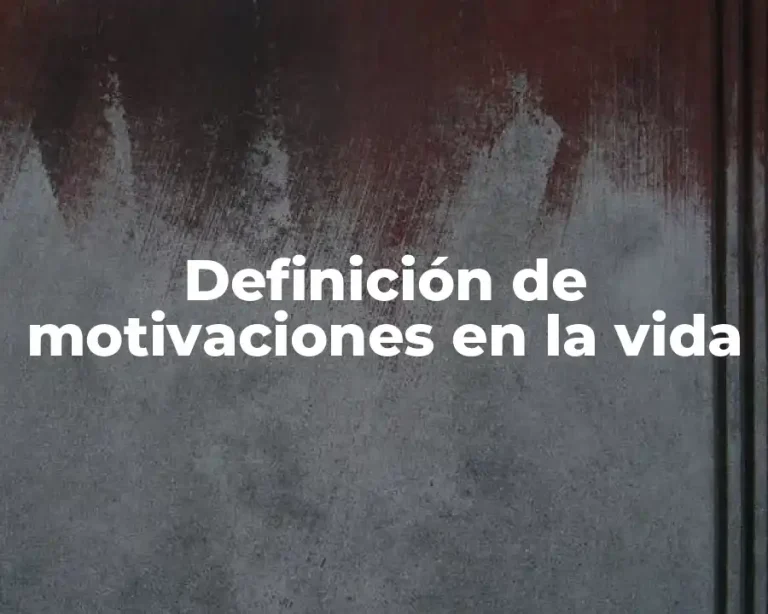 Definición de motivaciones en la vida