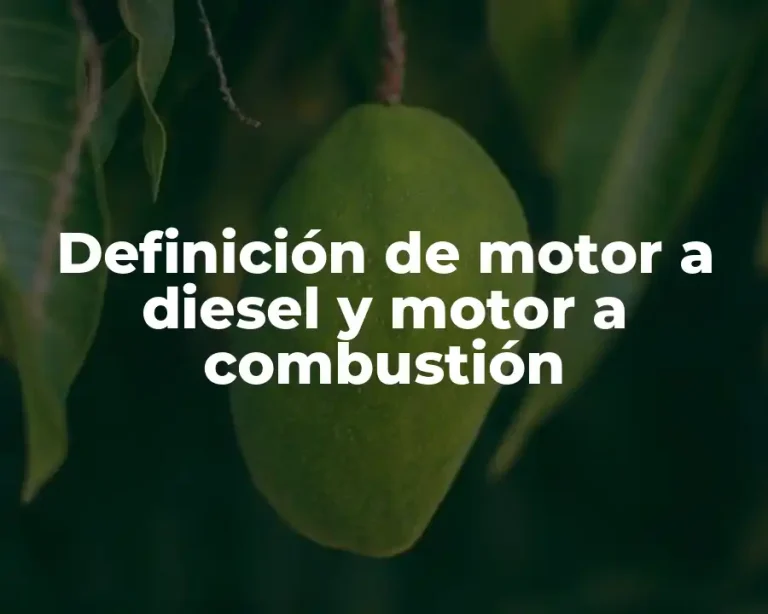 Definición de motor a diesel y motor a combustión
