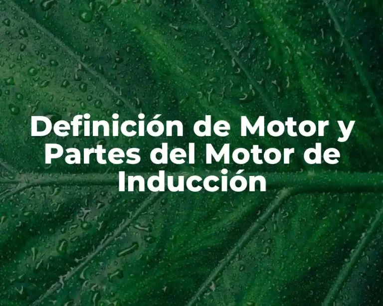 Definición de Motor y Partes del Motor de Inducción