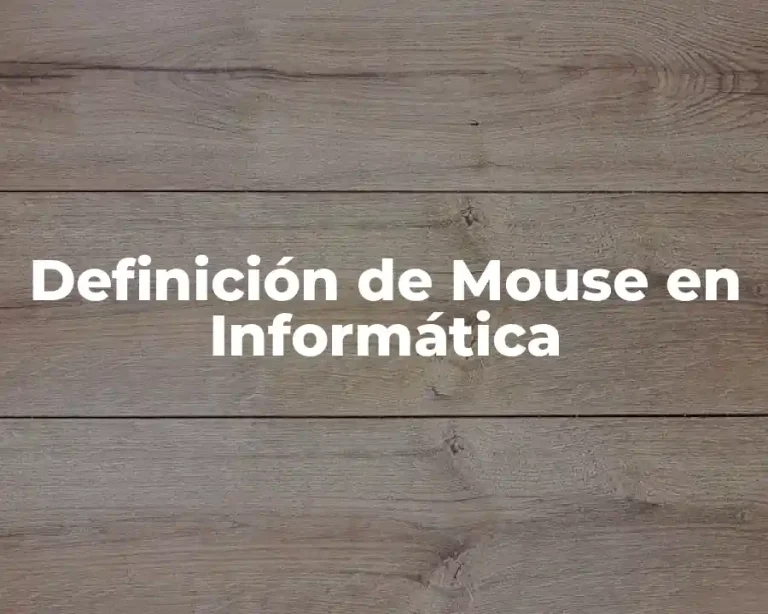 Definición de Mouse en Informática