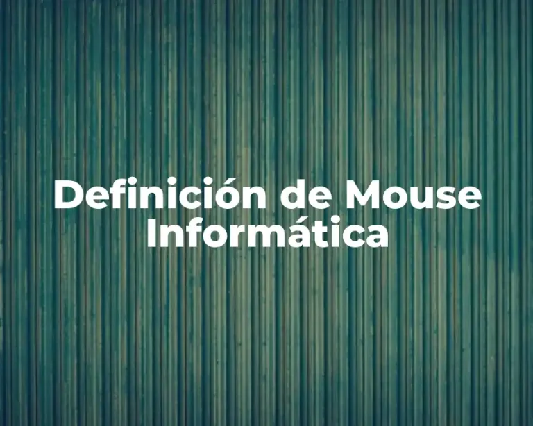 Definición de Mouse Informática