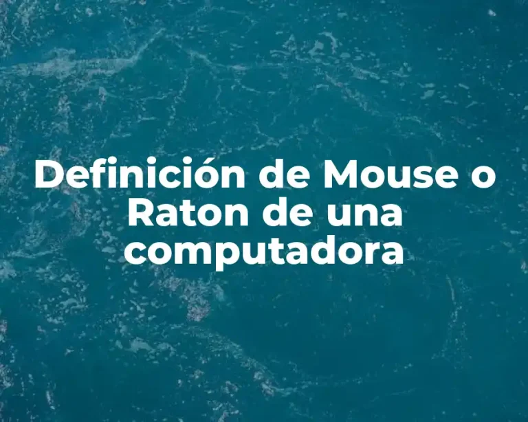 Definición de Mouse o Raton de una computadora