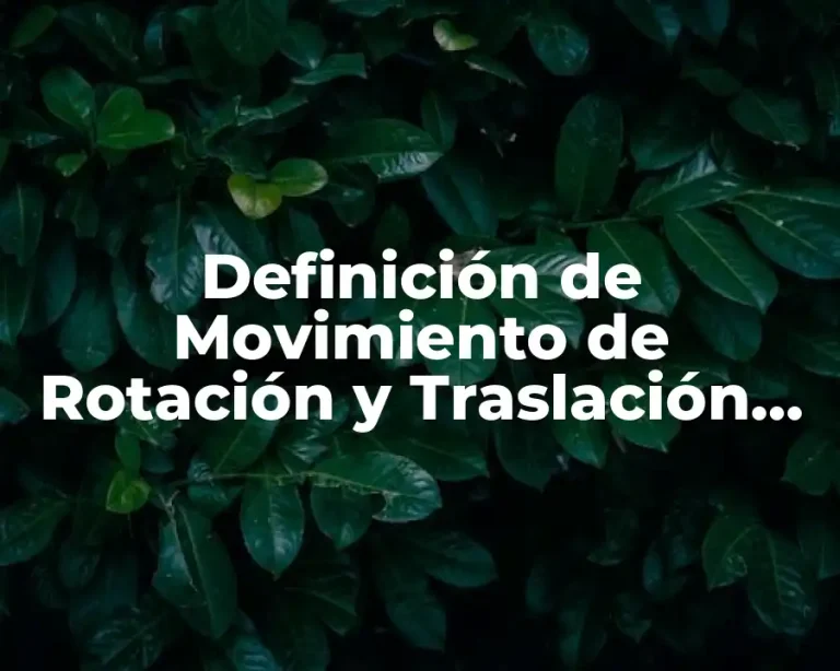 Definición de Movimiento de Rotación y Traslación para Niños