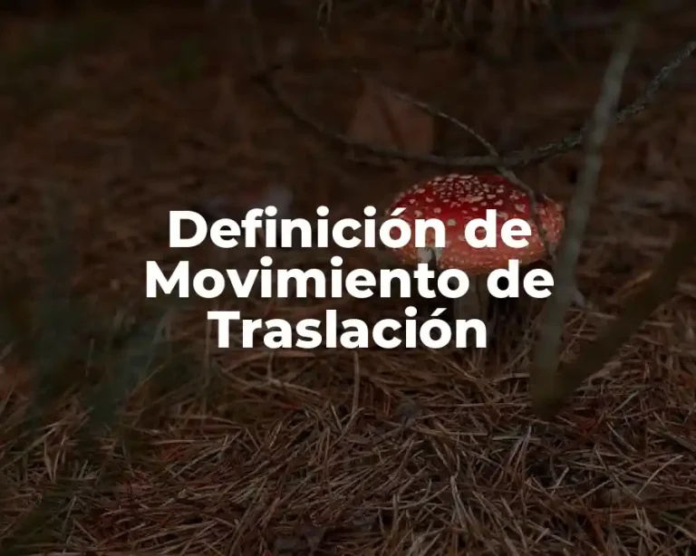 Definición de Movimiento de Traslación