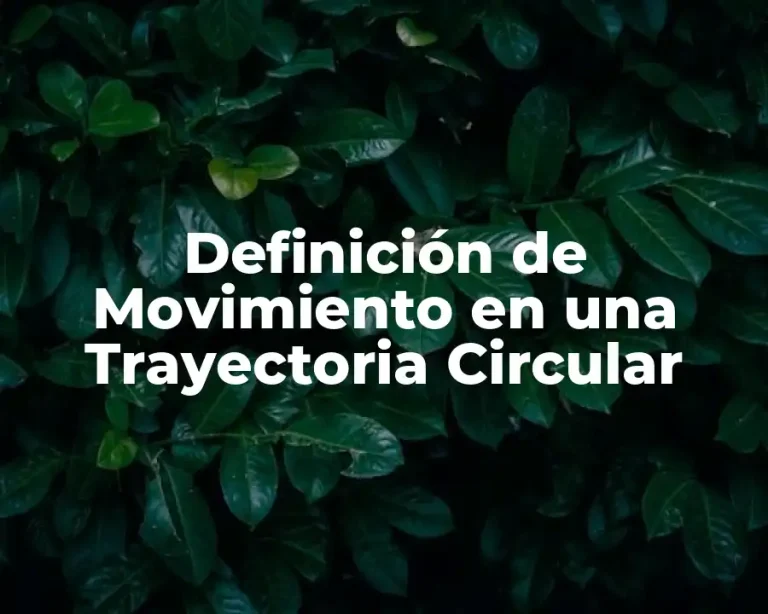 Definición de Movimiento en una Trayectoria Circular