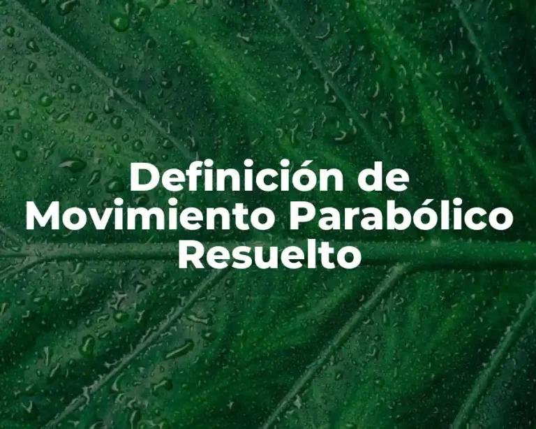 Definición de Movimiento Parabólico Resuelto