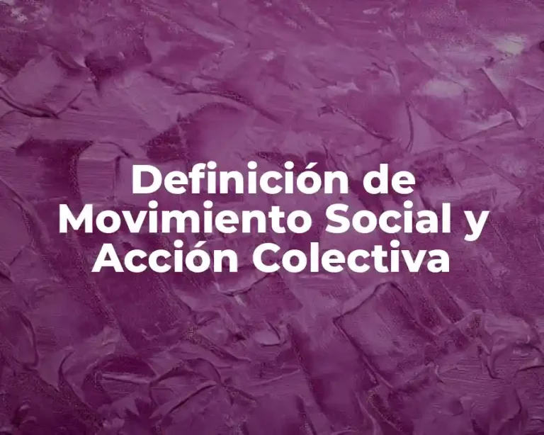 Definición de Movimiento Social y Acción Colectiva
