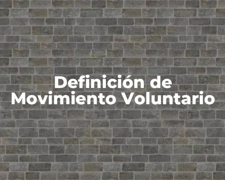 Definición de Movimiento Voluntario