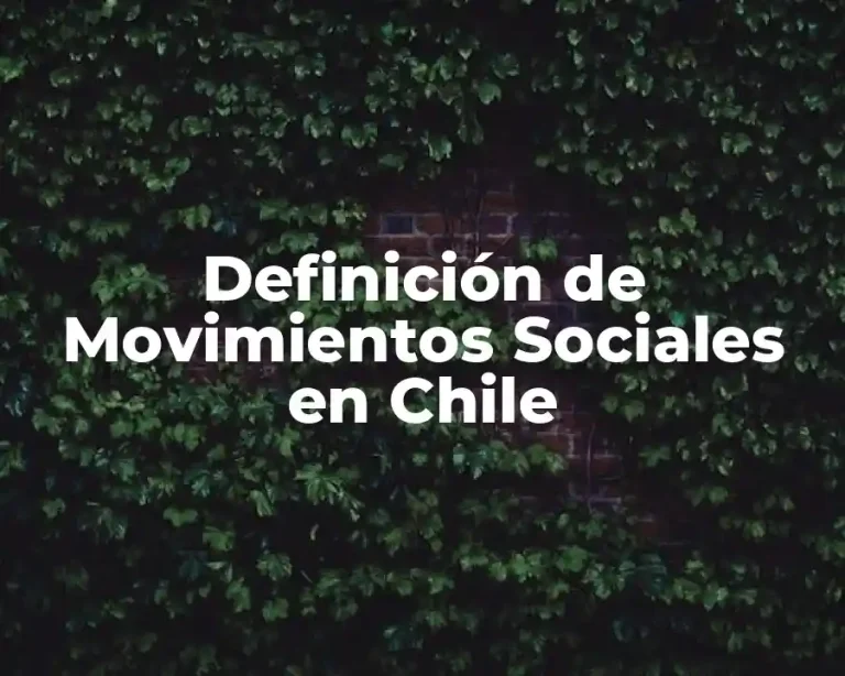 Definición de Movimientos Sociales en Chile