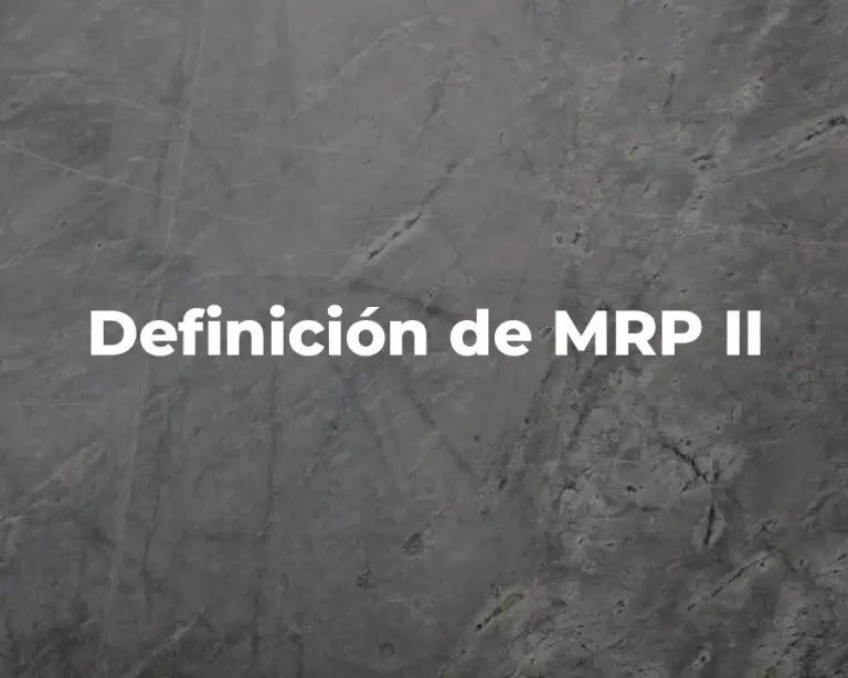 Definición de MRP II