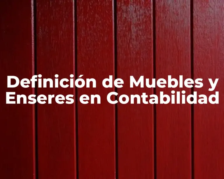 Definición de Muebles y Enseres en Contabilidad