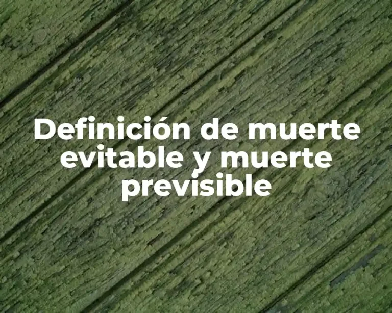 Definición de muerte evitable y muerte previsible