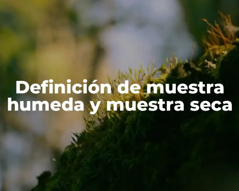 Definición de muestra humeda y muestra seca