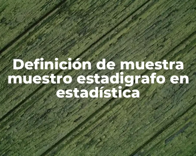 Definición de muestra muestro estadigrafo en estadística
