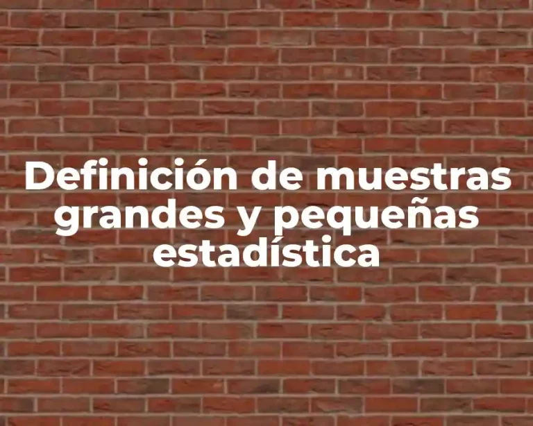 Definición de muestras grandes y pequeñas estadística