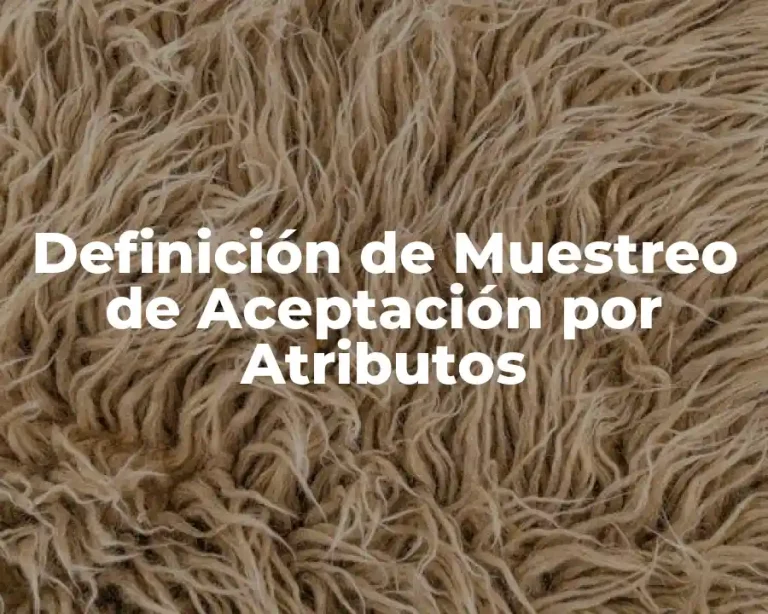 Definición de Muestreo de Aceptación por Atributos
