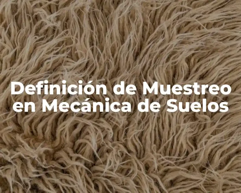 Definición de Muestreo en Mecánica de Suelos