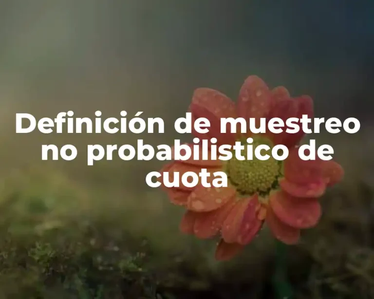 Definición de muestreo no probabilistico de cuota