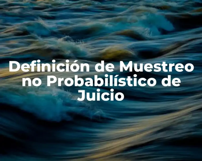 Definición de Muestreo no Probabilístico de Juicio