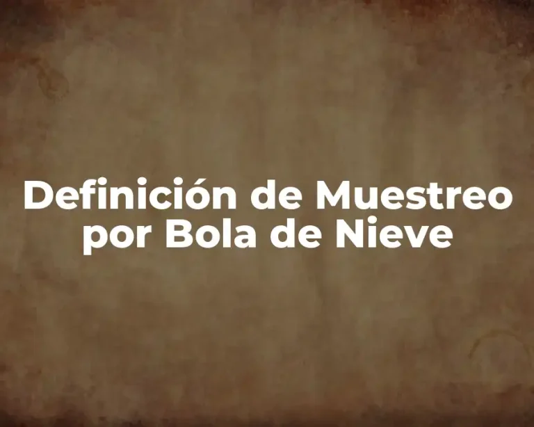 Definición de Muestreo por Bola de Nieve