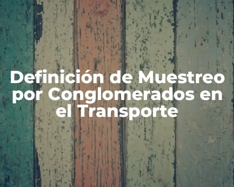 Definición de Muestreo por Conglomerados en el Transporte