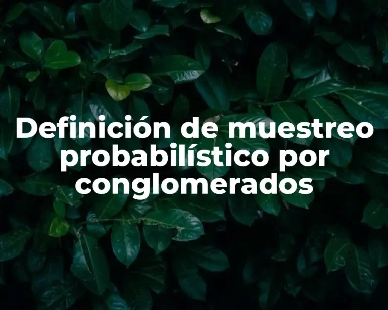 Definición de muestreo probabilístico por conglomerados
