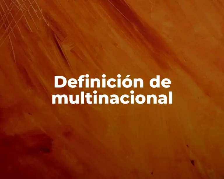 Definición de multinacional