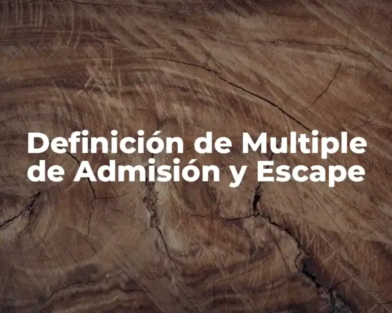 Definición de Multiple de Admisión y Escape