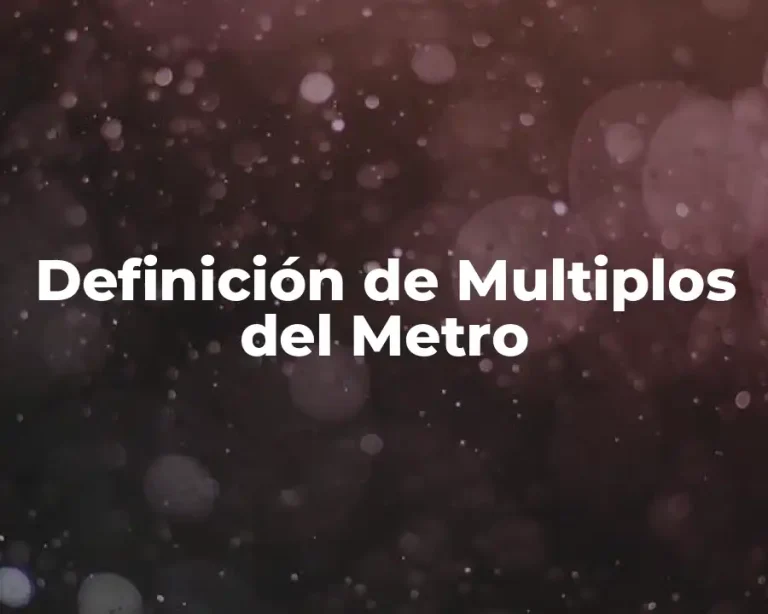 Definición de Multiplos del Metro