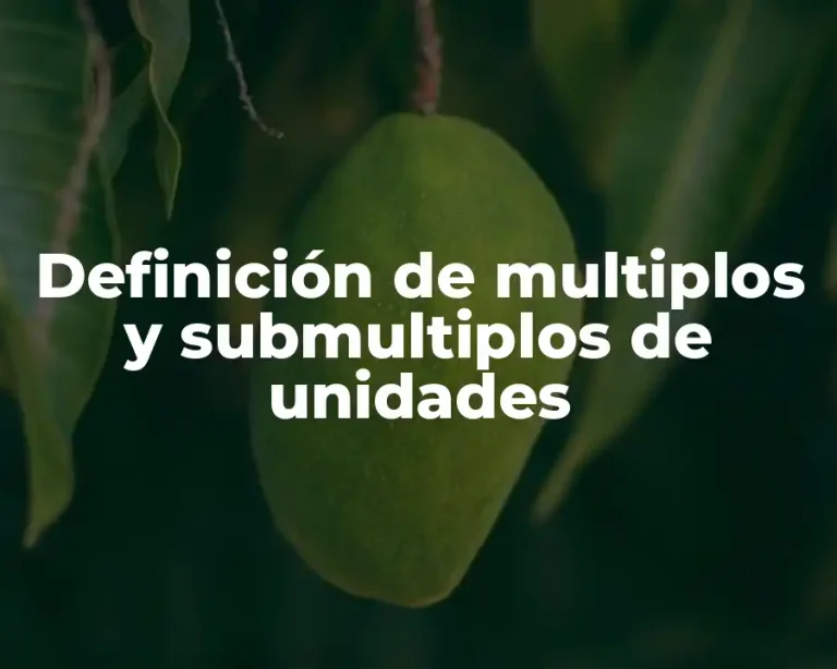 Definición de multiplos y submultiplos de unidades