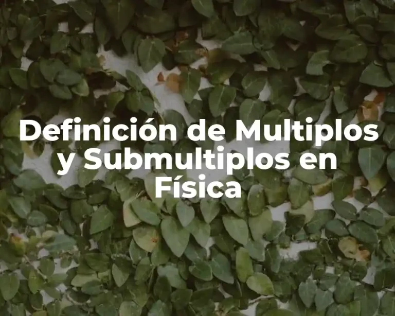 Definición de Multiplos y Submultiplos en Física