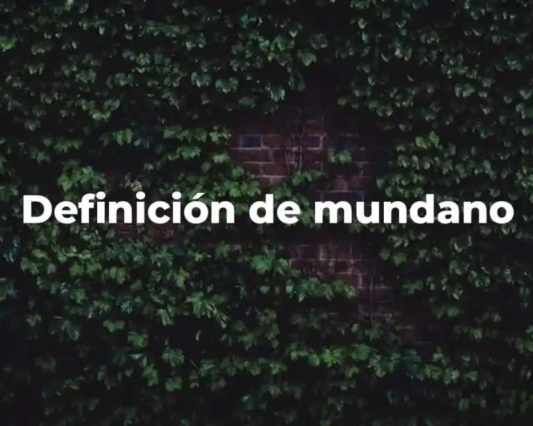 Definición de mundano