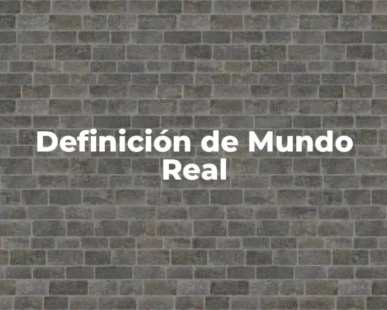 Definición de Mundo Real
