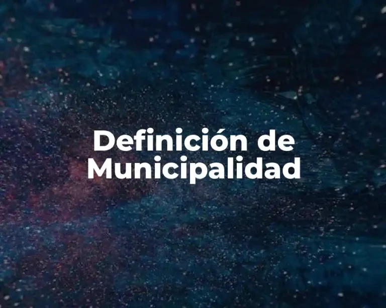 Definición de Municipalidad