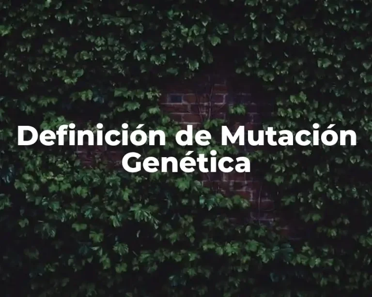 Definición de Mutación Genética