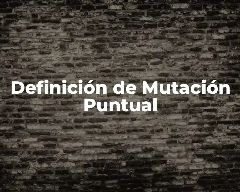 Definición de Mutación Puntual