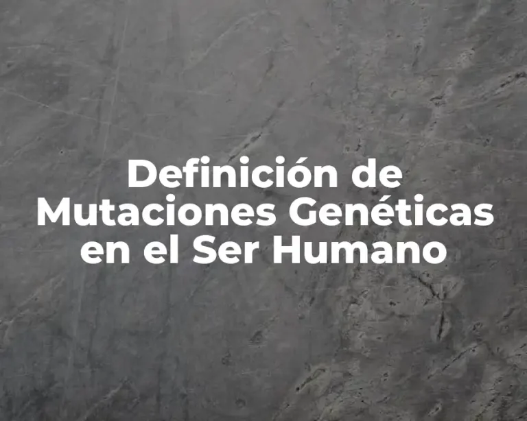 Definición de Mutaciones Genéticas en el Ser Humano