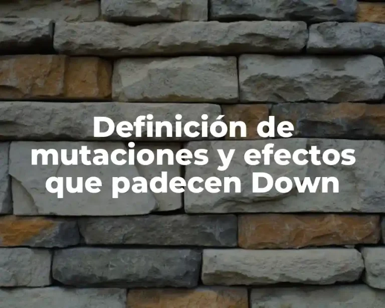 Definición de mutaciones y efectos que padecen Down