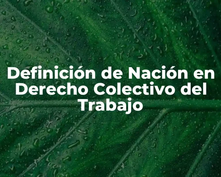 Definición de Nación en Derecho Colectivo del Trabajo