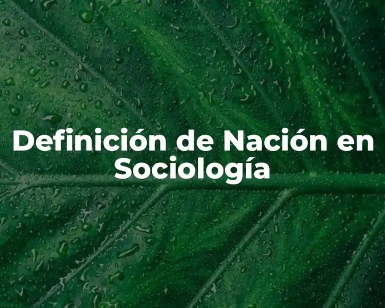 Definición de Nación en Sociología