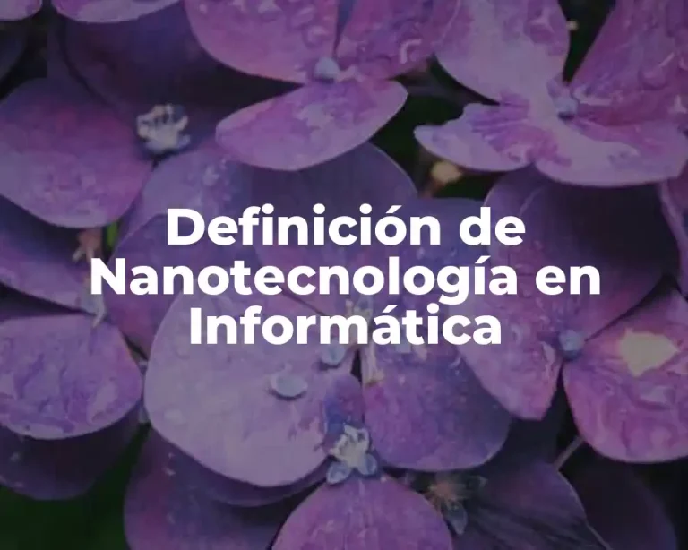 Definición de Nanotecnología en Informática