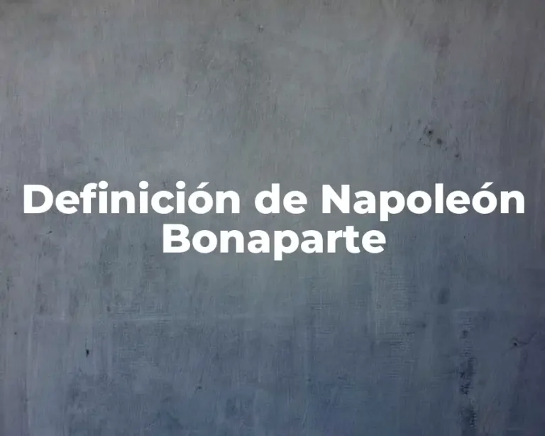 Definición de Napoleón Bonaparte