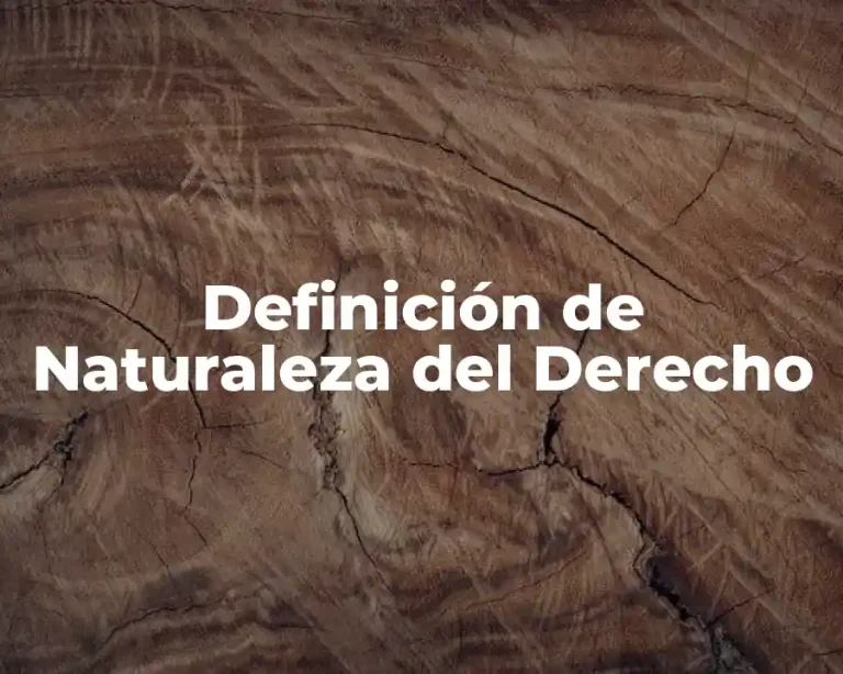Definición de Naturaleza del Derecho
