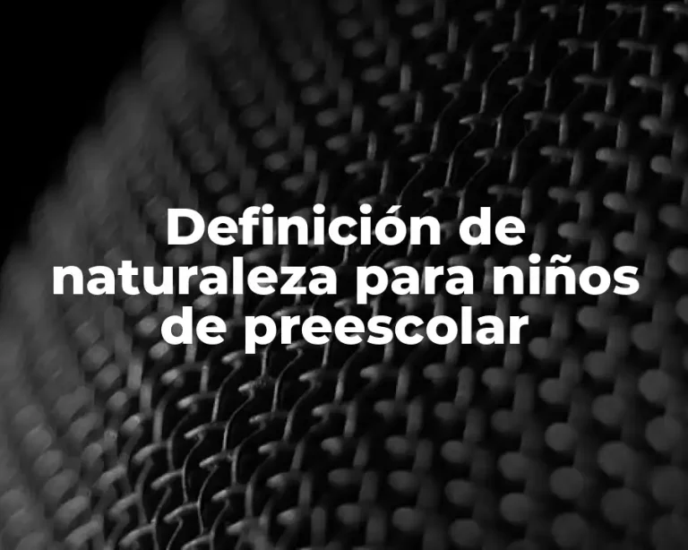 Definición de naturaleza para niños de preescolar