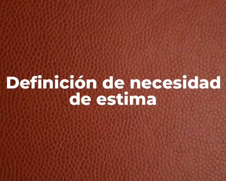 Definición de necesidad de estima