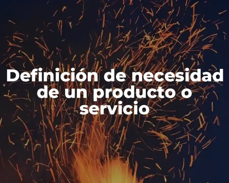Definición de necesidad de un producto o servicio