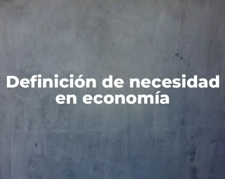 Definición de necesidad en economía