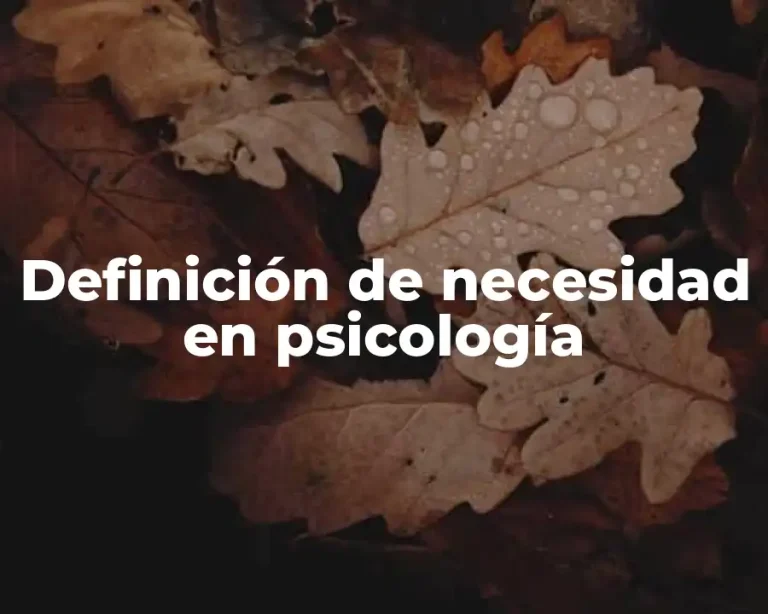 Definición de necesidad en psicología