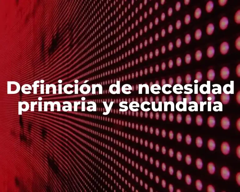 Definición de necesidad primaria y secundaria